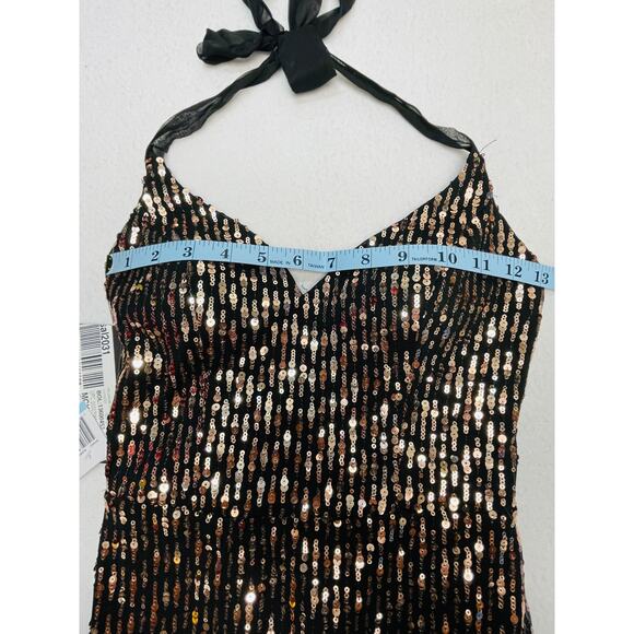 CITY STUDIO sz 5 jr gold black sequin bodycon mini party cocktail dress NWT B92 - Picture 6 of 9